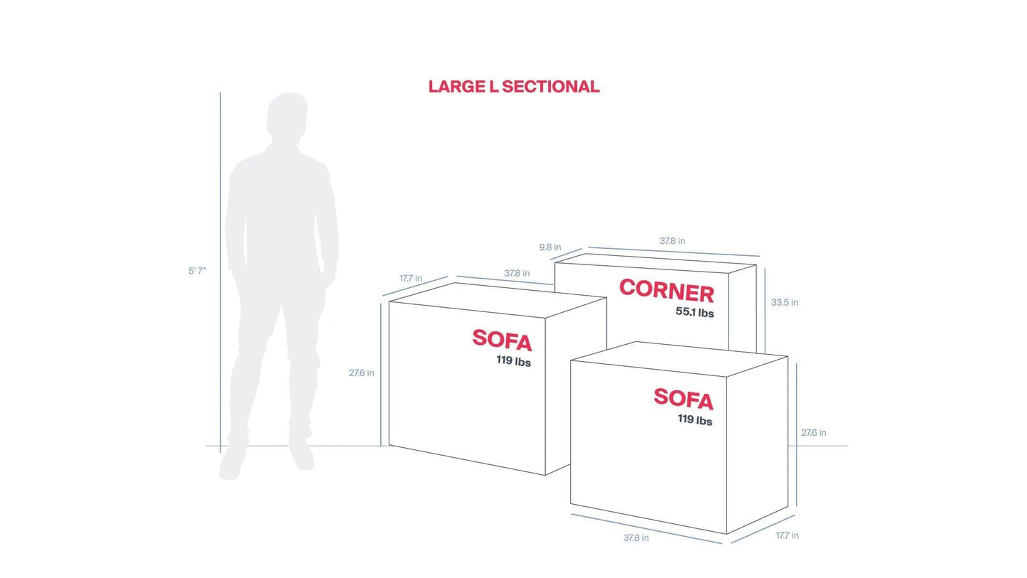 Large L Sectional - Elephant in a box