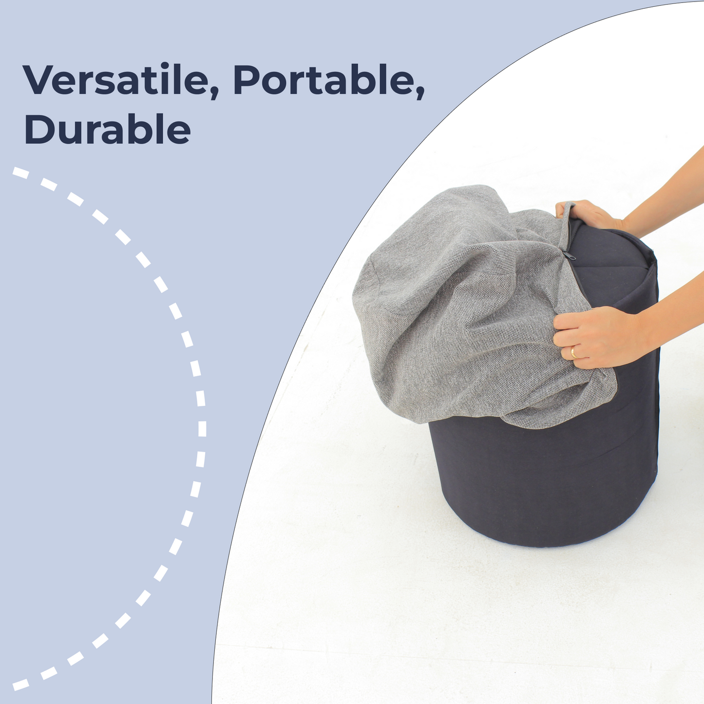 Stool | Round Pouf Ottoman – Lightweight Circular Footrest or Table for Living Room – Bedroom – Kids Bedroom
