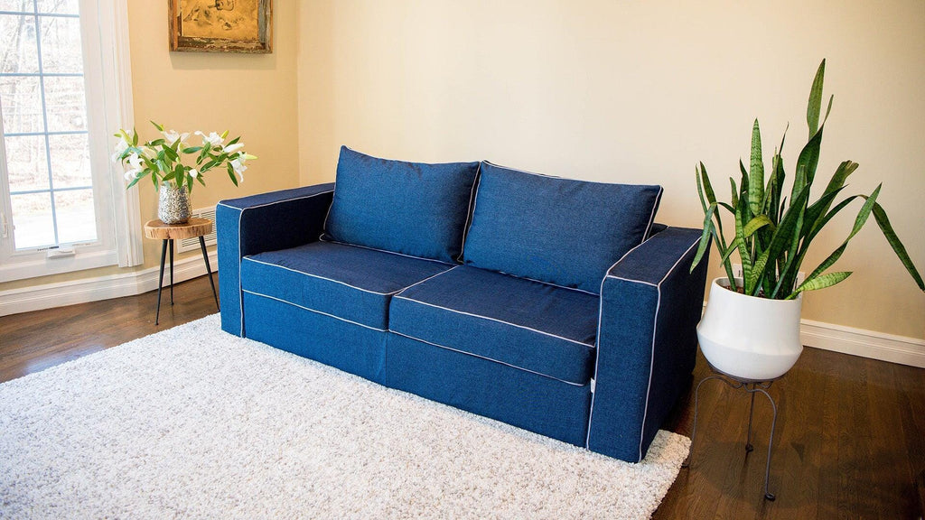 Isaac Mizrahi Hampton Blue Dynamic Sofa - Elephant in a box